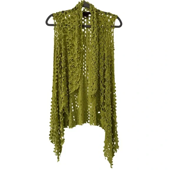 Pleats‎ Co Textured Cardigan S Moss Green Goblincore Cottagegoth Mushroomcore - Picture 2 of 5